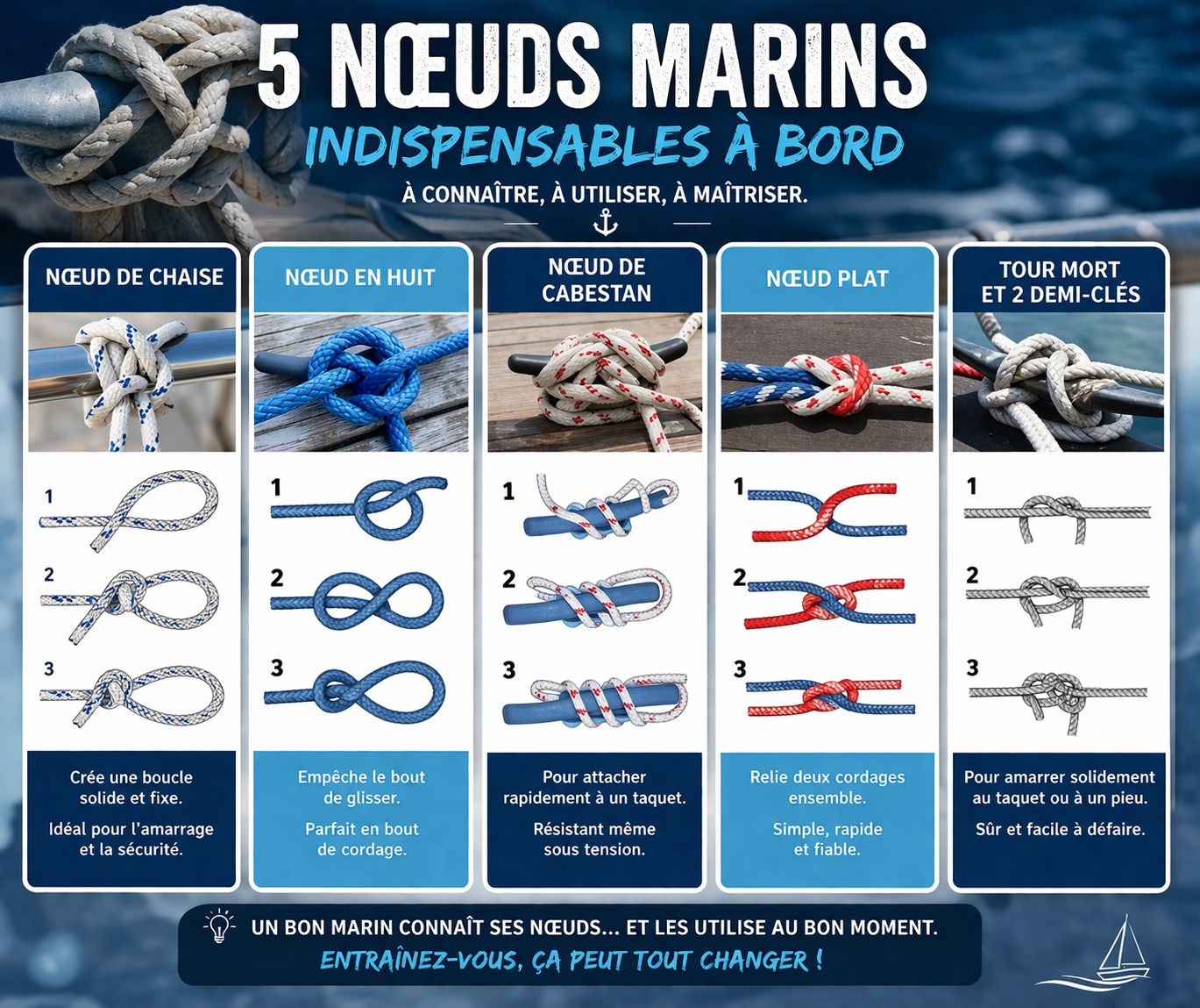 Les nœuds marins essentiels à connaître