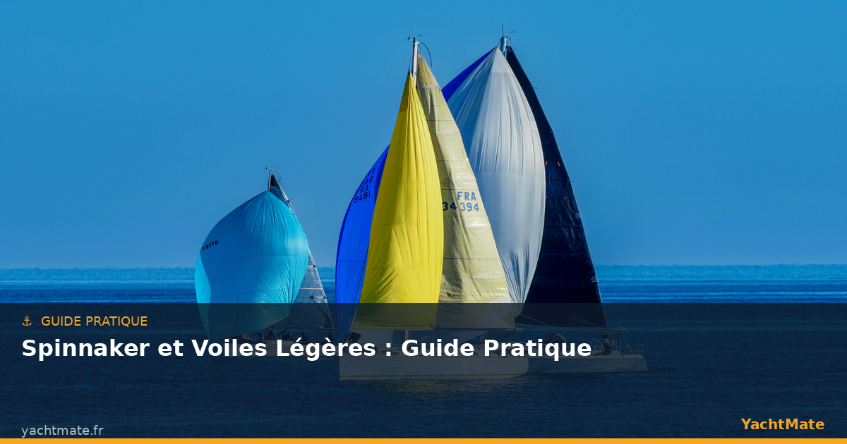 Spinnaker et voiles légères sur un voilier en mer